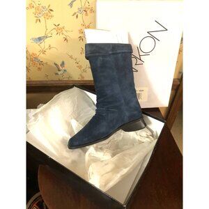 Medieval Slouch Suede Blue Green Boots Markon NIB
